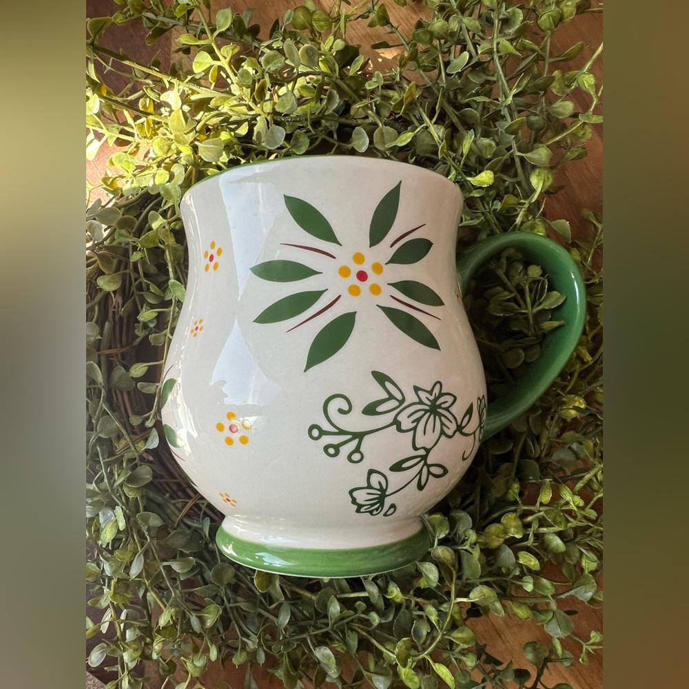 Temptations by Tara Footed Coffee Mug Old World Pattern